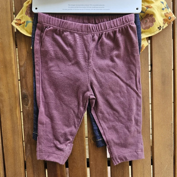 Carter's Baby 3M Girls' 4 Piece Set Short Sleeve Bodysuits with Pants - Picture 6 of 12